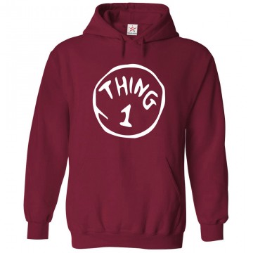 Thing 1 Fictional Cartoon Unisex Kids and Adults Pullover Hoodie For Book Series Fans									 									 									